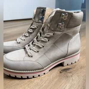 Sole Society Taupe Combat Boots